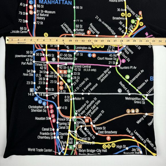 NYC SL SubWay Line T-Shirt Mens Large New York City Manhattan Subway Map MTA Tee - Picture 14 of 16